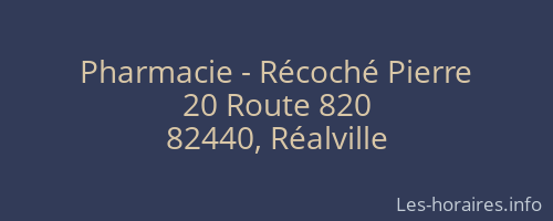 Pharmacie - Récoché Pierre