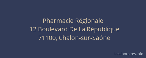 Pharmacie Régionale