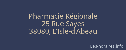 Pharmacie Régionale