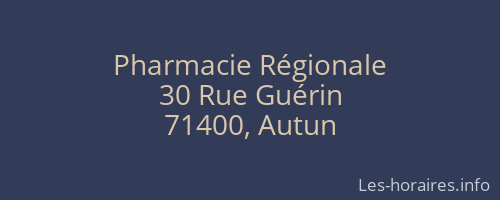 Pharmacie Régionale