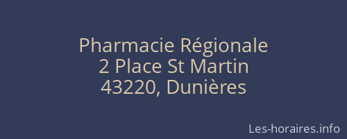 Pharmacie Régionale