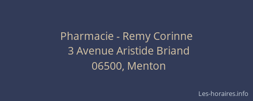Pharmacie - Remy Corinne