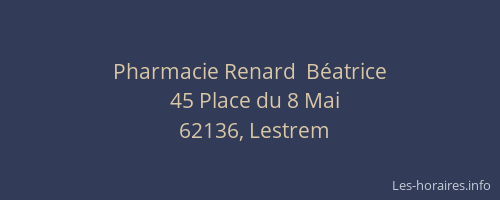 Pharmacie Renard  Béatrice