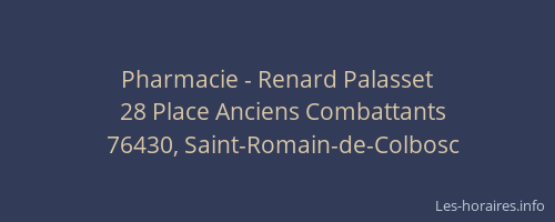 Pharmacie - Renard Palasset