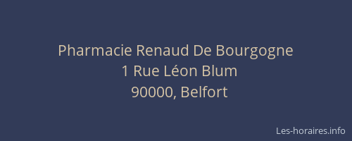 Pharmacie Renaud De Bourgogne