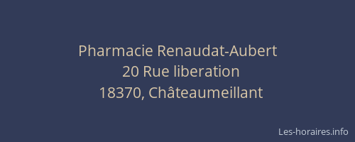 Pharmacie Renaudat-Aubert