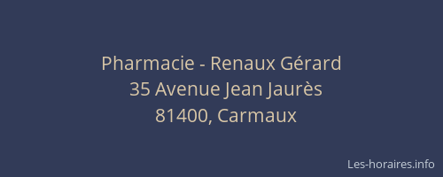 Pharmacie - Renaux Gérard