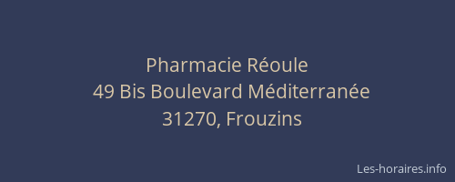 Pharmacie Réoule