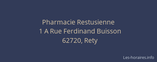 Pharmacie Restusienne