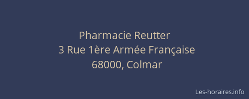 Pharmacie Reutter