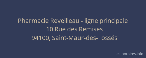 Pharmacie Reveilleau - ligne principale