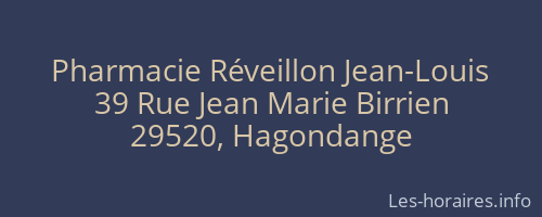 Pharmacie Réveillon Jean-Louis
