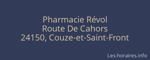 Pharmacie Révol