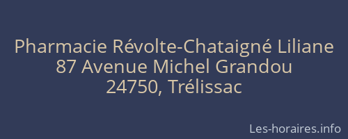 Pharmacie Révolte-Chataigné Liliane
