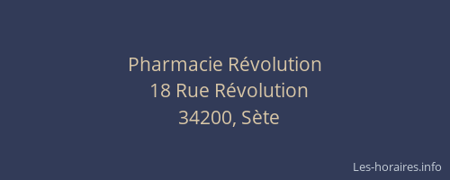 Pharmacie Révolution