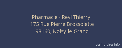 Pharmacie - Reyl Thierry