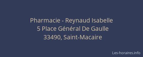 Pharmacie - Reynaud Isabelle