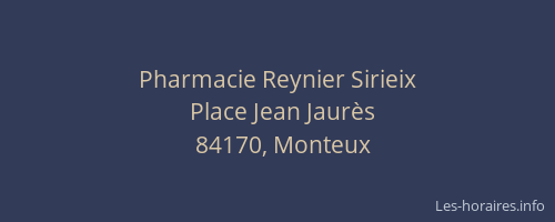Pharmacie Reynier Sirieix