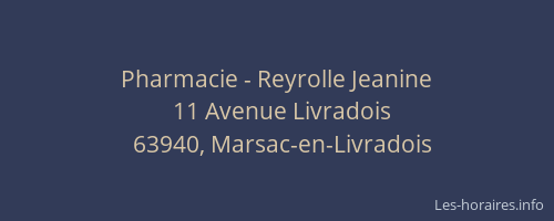 Pharmacie - Reyrolle Jeanine