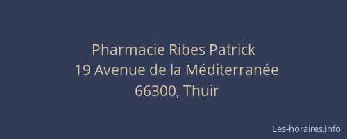 Pharmacie Ribes Patrick