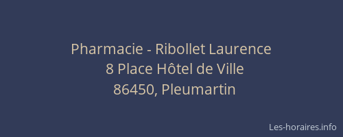 Pharmacie - Ribollet Laurence
