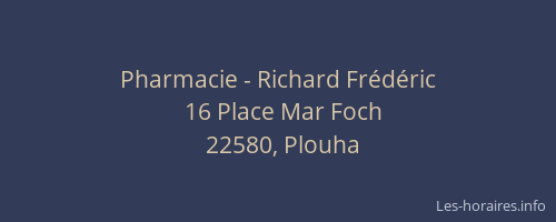 Pharmacie - Richard Frédéric