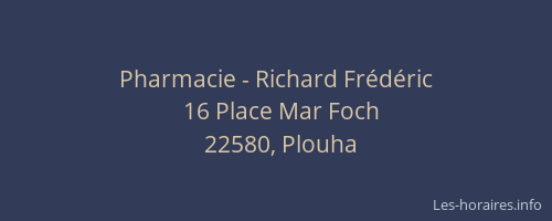 Pharmacie - Richard Fr&eacute;d&eacute;ric