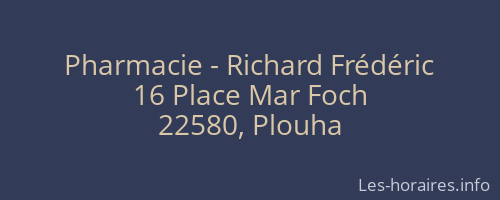 Pharmacie - Richard Frédéric