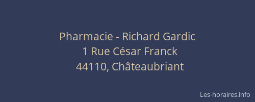 Pharmacie - Richard Gardic