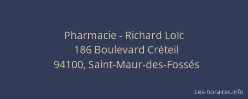 Pharmacie - Richard Loïc