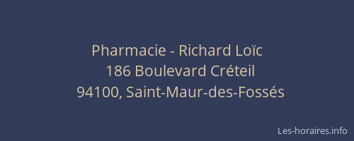Pharmacie - Richard Lo&iuml;c