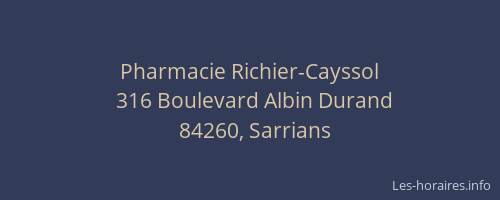 Pharmacie Richier-Cayssol