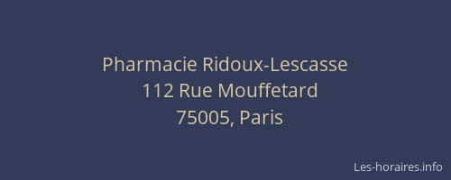 Pharmacie Ridoux-Lescasse