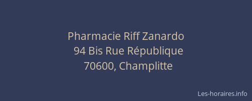 Pharmacie Riff Zanardo