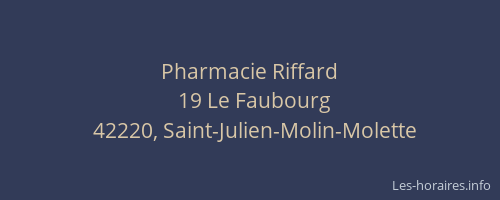 Pharmacie Riffard