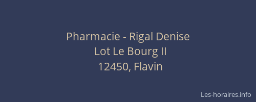 Pharmacie - Rigal Denise