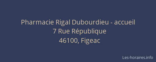 Pharmacie Rigal Dubourdieu - accueil