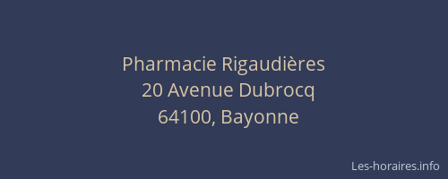 Pharmacie Rigaudières