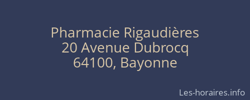 Pharmacie Rigaudières