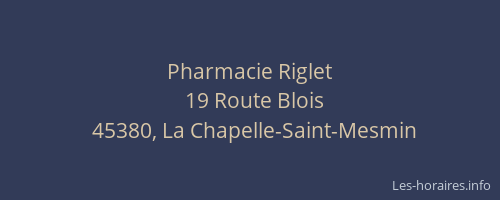 Pharmacie Riglet