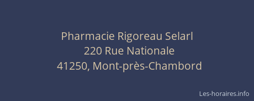 Pharmacie Rigoreau Selarl