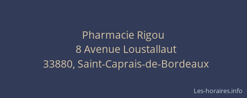 Pharmacie Rigou