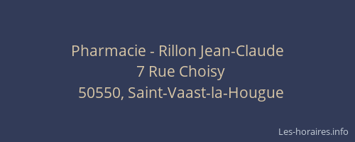 Pharmacie - Rillon Jean-Claude