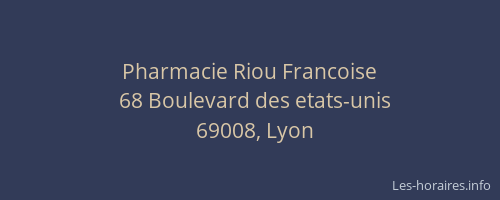 Pharmacie Riou Francoise