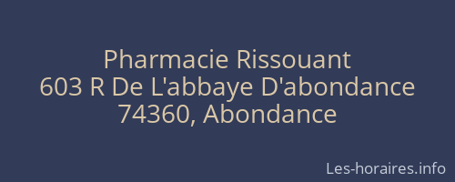 Pharmacie Rissouant