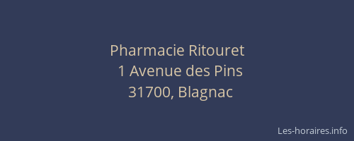 Pharmacie Ritouret