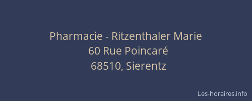 Pharmacie - Ritzenthaler Marie