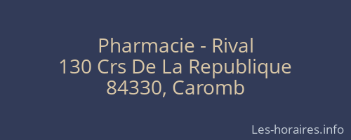 Pharmacie - Rival