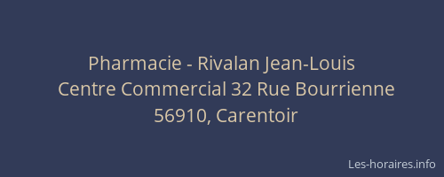 Pharmacie - Rivalan Jean-Louis