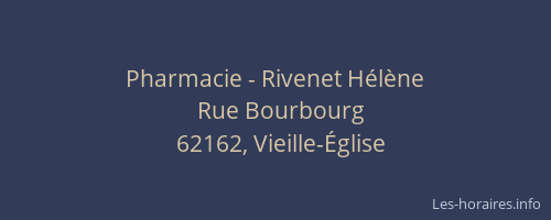 Pharmacie - Rivenet Hélène